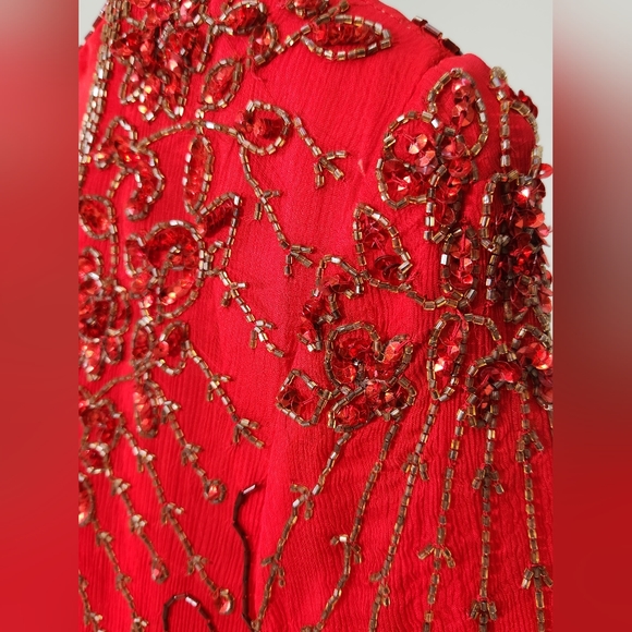 🔥 Vintage Beaded all Silk Dress size 12 - Picture 4 of 7